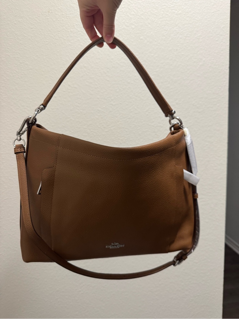 Coach Tan Pebbled Leather Shoulder Bag - Picture 3 of 10